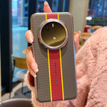 For Honor Magic7 Pro 5G Case Fiber Texture Leather + PC Phone Cover