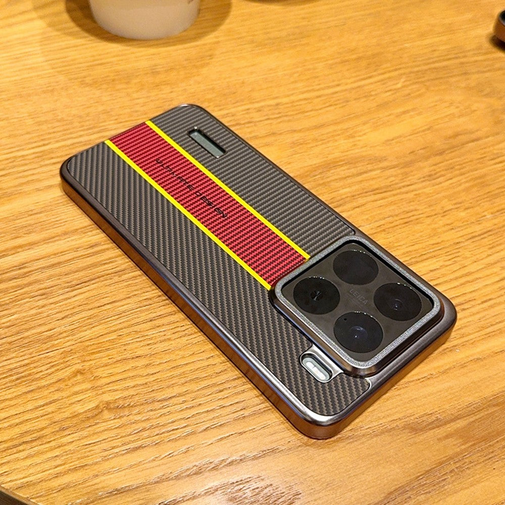 For Xiaomi 15 Pro Case Fiber Texture Leather + PC Phone Cover