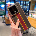 For Xiaomi 15 Pro Case Fiber Texture Leather + PC Phone Cover