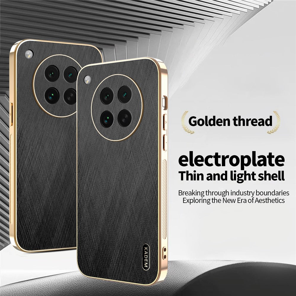 KADEM For Oppo Find X8s 5G Case Electroplating Silk Texture PU + TPU Phone Back Cover