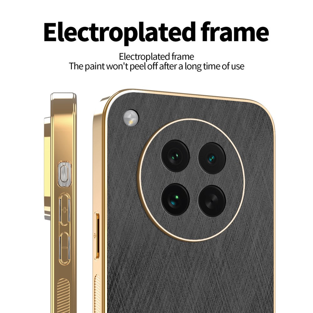 KADEM For Oppo Find X8s 5G Case Electroplating Silk Texture PU + TPU Phone Back Cover