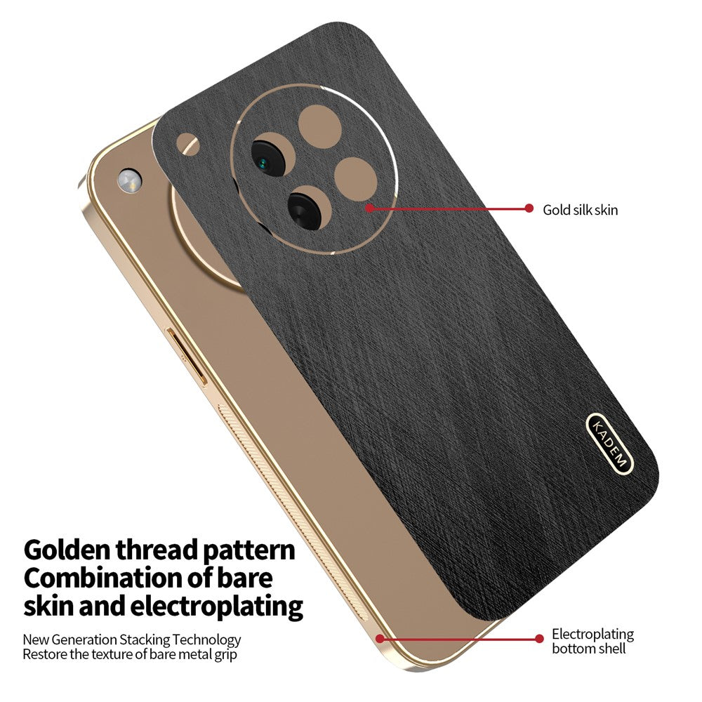 KADEM For Oppo Find X8s 5G Case Electroplating Silk Texture PU + TPU Phone Back Cover