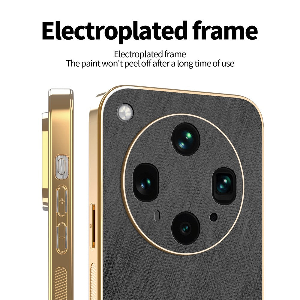 KADEM For Oppo Find X8 Ultra 5G Case Electroplating Silk Texture PU + TPU Phone Back Cover