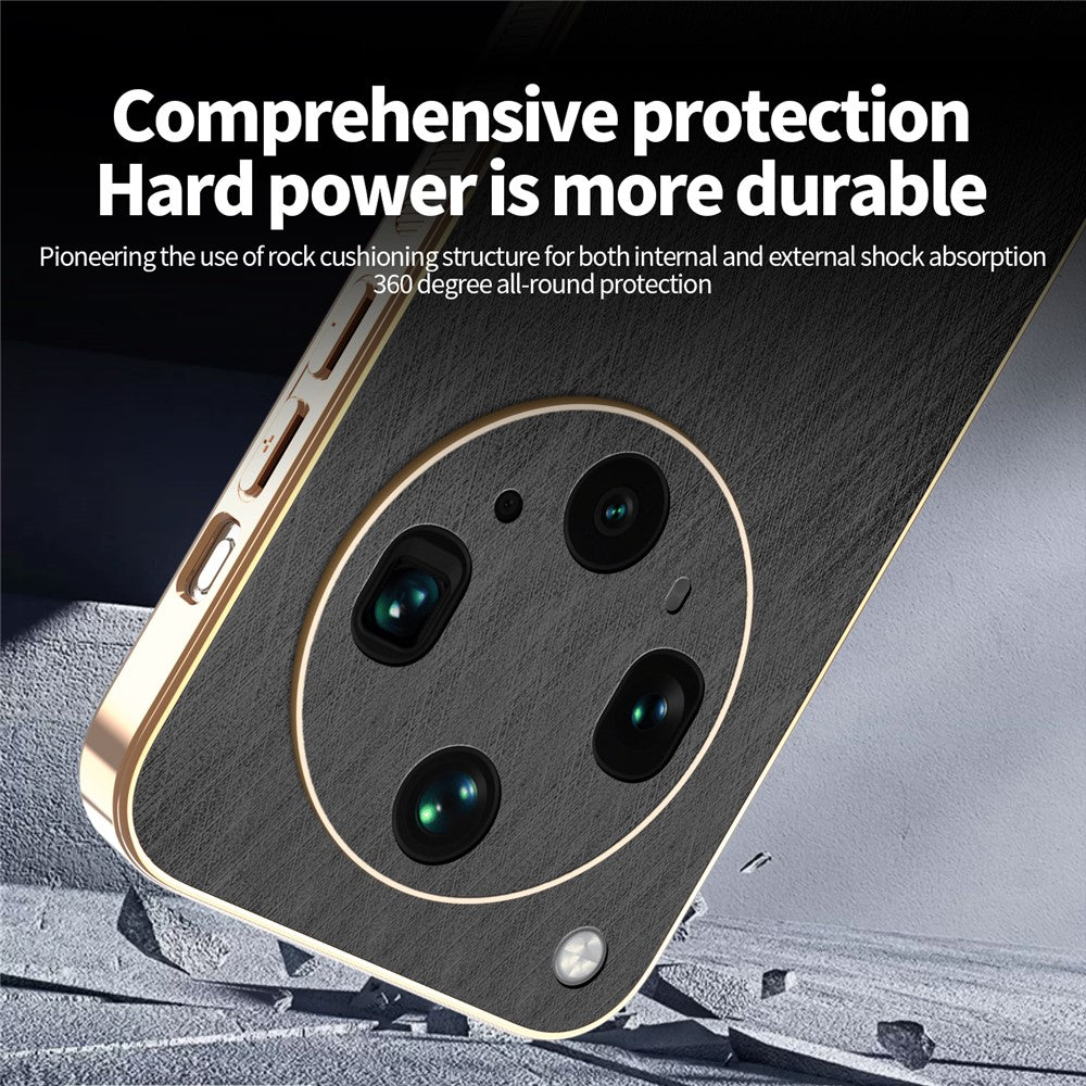 KADEM For Oppo Find X8 Ultra 5G Case Electroplating Silk Texture PU + TPU Phone Back Cover