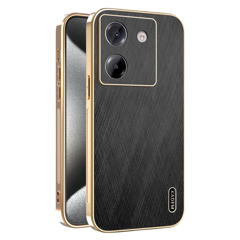 KADEM For Xiaomi Poco M7 Pro 5G Case Electroplating Silk Texture PU + TPU Phone Back Cover