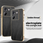 KADEM For Xiaomi Poco M7 Pro 5G Case Electroplating Silk Texture PU + TPU Phone Back Cover