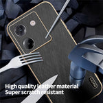 KADEM For Xiaomi Poco M7 Pro 5G Case Electroplating Silk Texture PU + TPU Phone Back Cover