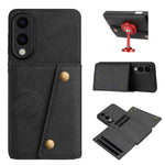 For Samsung Galaxy S25 Edge Case with Card Slots Kickstand Leather + TPU Phone Cover
