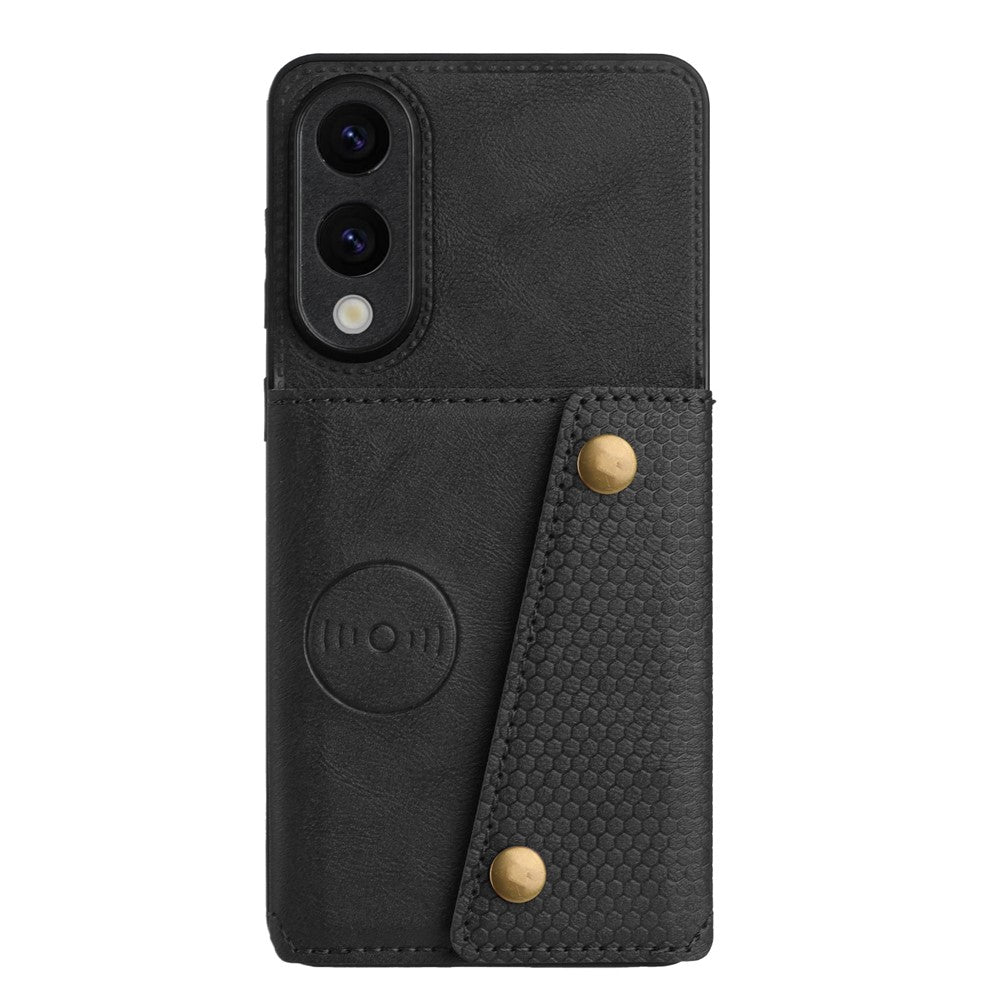 For Samsung Galaxy S25 Edge Case with Card Slots Kickstand Leather + TPU Phone Cover