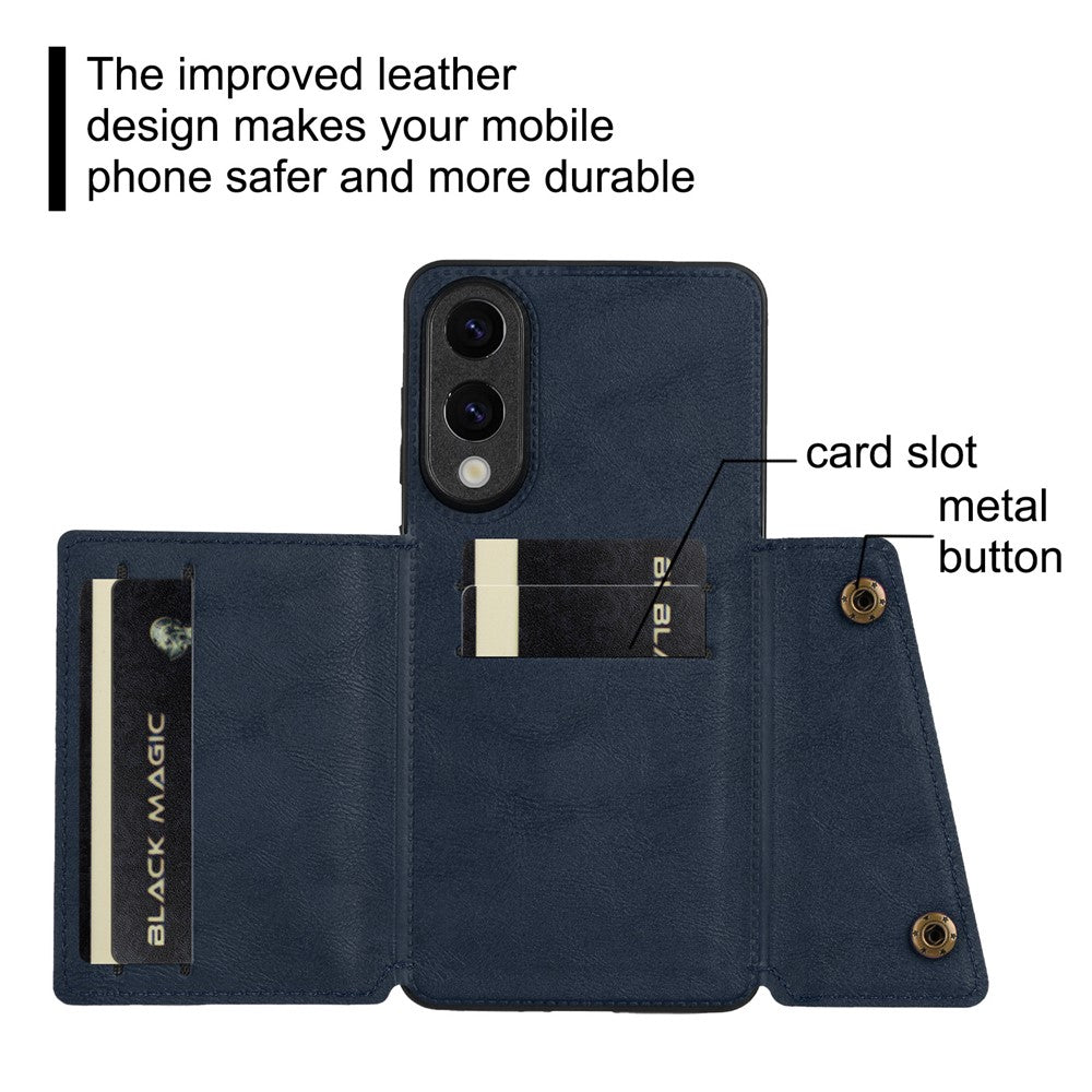 For Samsung Galaxy S25 Edge Case with Card Slots Kickstand Leather + TPU Phone Cover