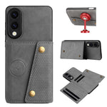 For Samsung Galaxy S25 Edge Case with Card Slots Kickstand Leather + TPU Phone Cover