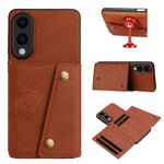 For Samsung Galaxy S25 Edge Case with Card Slots Kickstand Leather + TPU Phone Cover