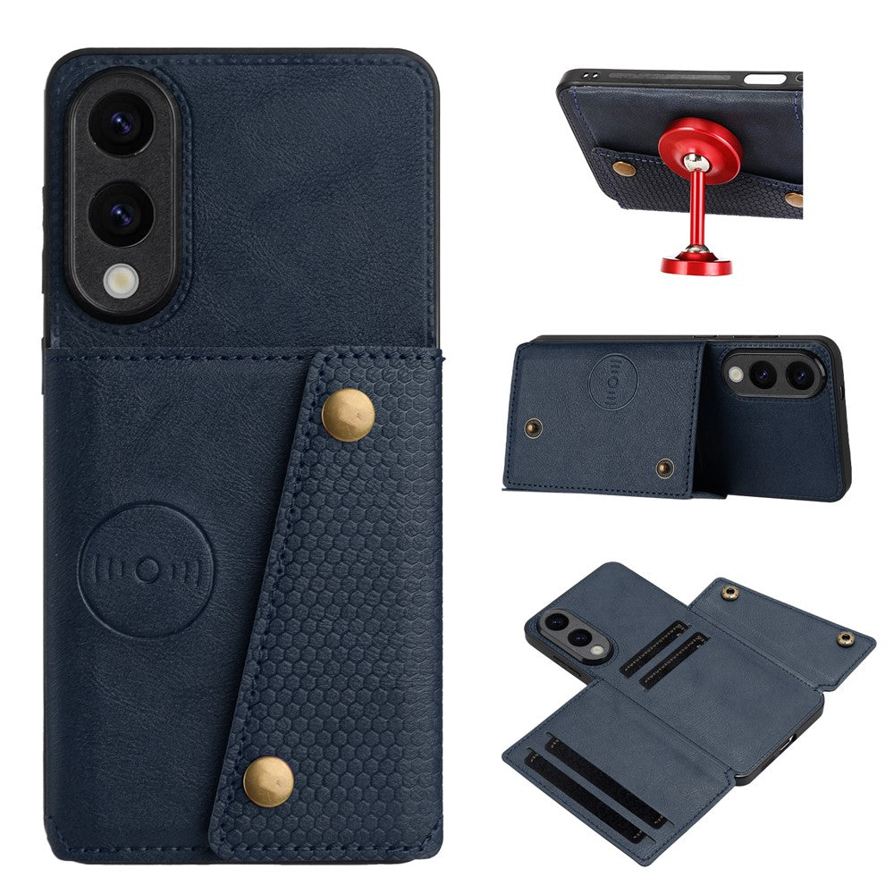 For Samsung Galaxy S25 Edge Case with Card Slots Kickstand Leather + TPU Phone Cover