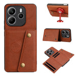 For Xiaomi Redmi Note 14 4G (163.25mm) Case with Card Slots Kickstand Leather + TPU Phone Cover