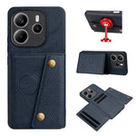 For Xiaomi Redmi Note 14 4G (163.25mm) Case with Card Slots Kickstand Leather + TPU Phone Cover