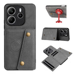 For Xiaomi Redmi Note 14 4G (163.25mm) Case with Card Slots Kickstand Leather + TPU Phone Cover