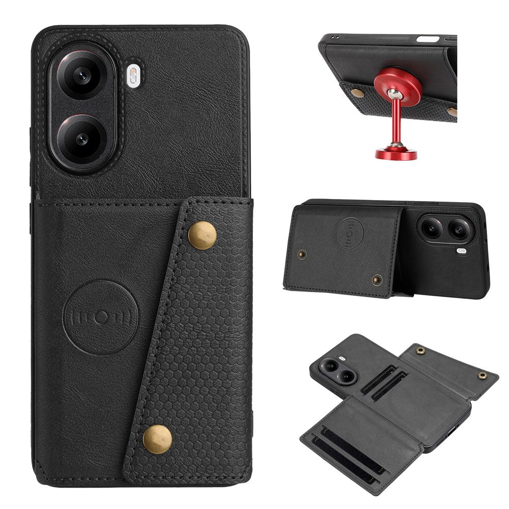For Xiaomi Redmi Turbo 4 5G / Poco X7 Pro 5G Case with Card Slots Kickstand Leather + TPU Phone Cover
