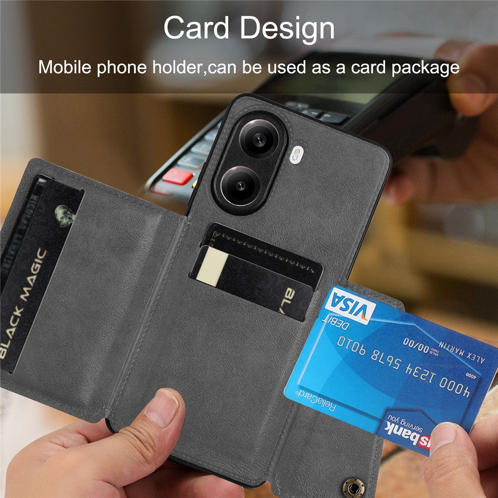 For Xiaomi Redmi Turbo 4 5G / Poco X7 Pro 5G Case with Card Slots Kickstand Leather + TPU Phone Cover
