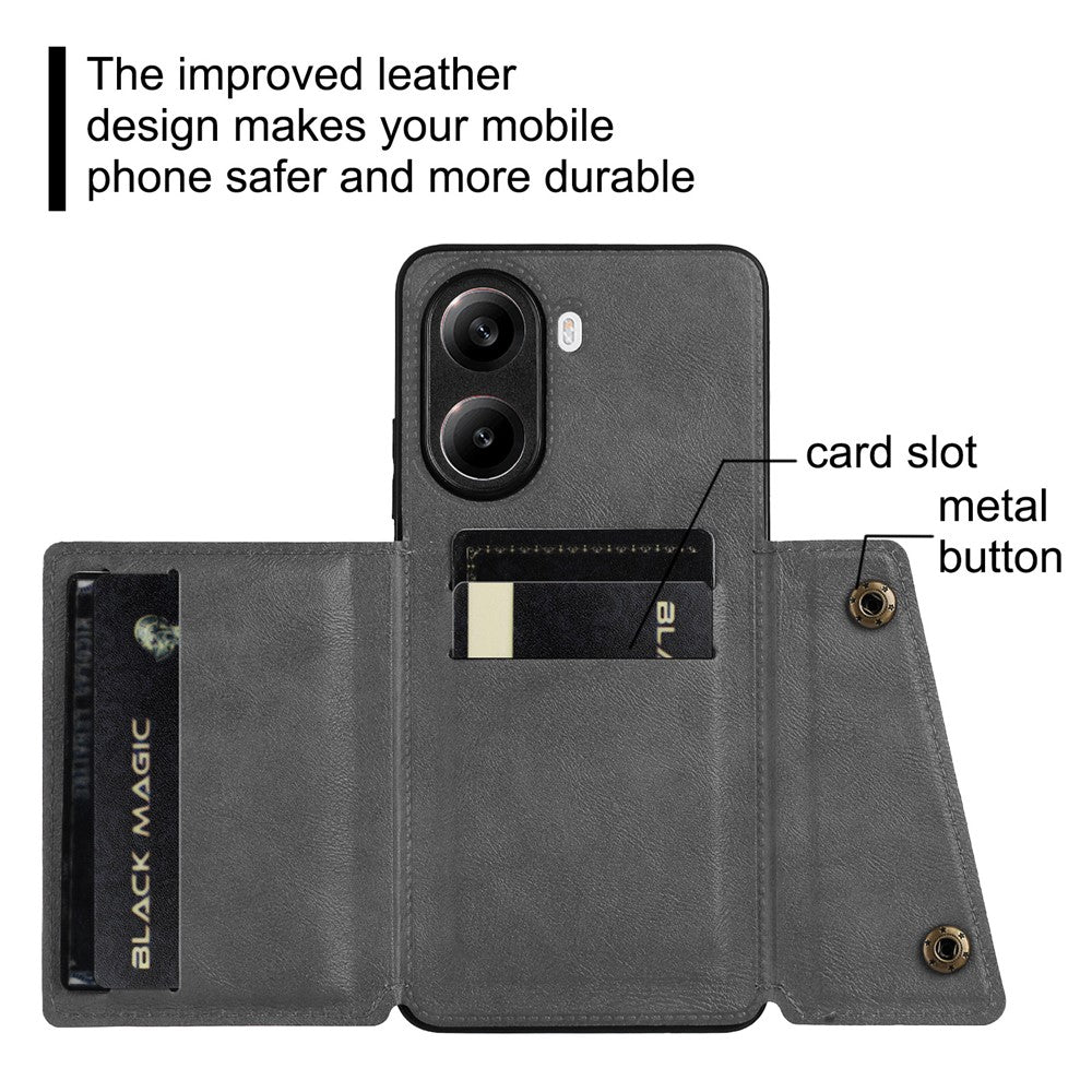 For Xiaomi Redmi Turbo 4 5G / Poco X7 Pro 5G Case with Card Slots Kickstand Leather + TPU Phone Cover