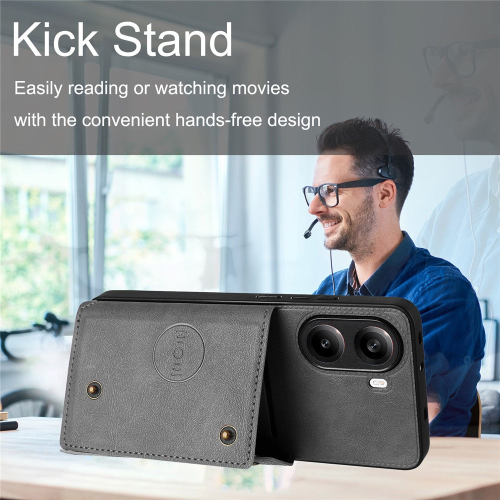 For Xiaomi Redmi Turbo 4 5G / Poco X7 Pro 5G Case with Card Slots Kickstand Leather + TPU Phone Cover