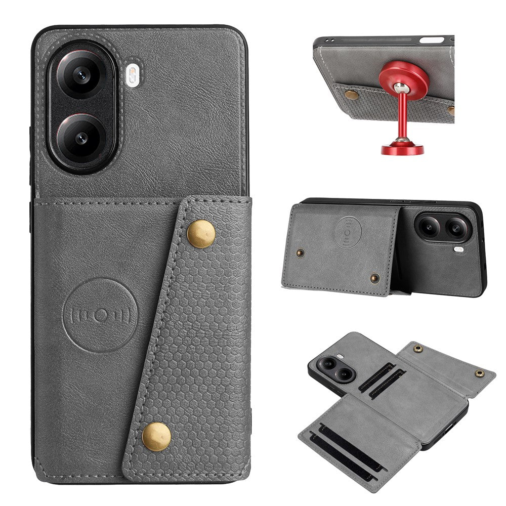 For Xiaomi Redmi Turbo 4 5G / Poco X7 Pro 5G Case with Card Slots Kickstand Leather + TPU Phone Cover