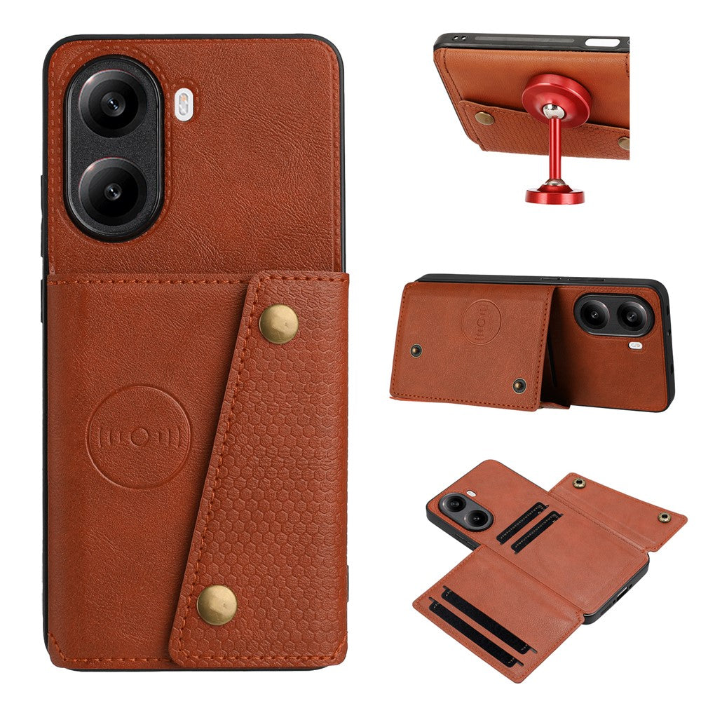 For Xiaomi Redmi Turbo 4 5G / Poco X7 Pro 5G Case with Card Slots Kickstand Leather + TPU Phone Cover