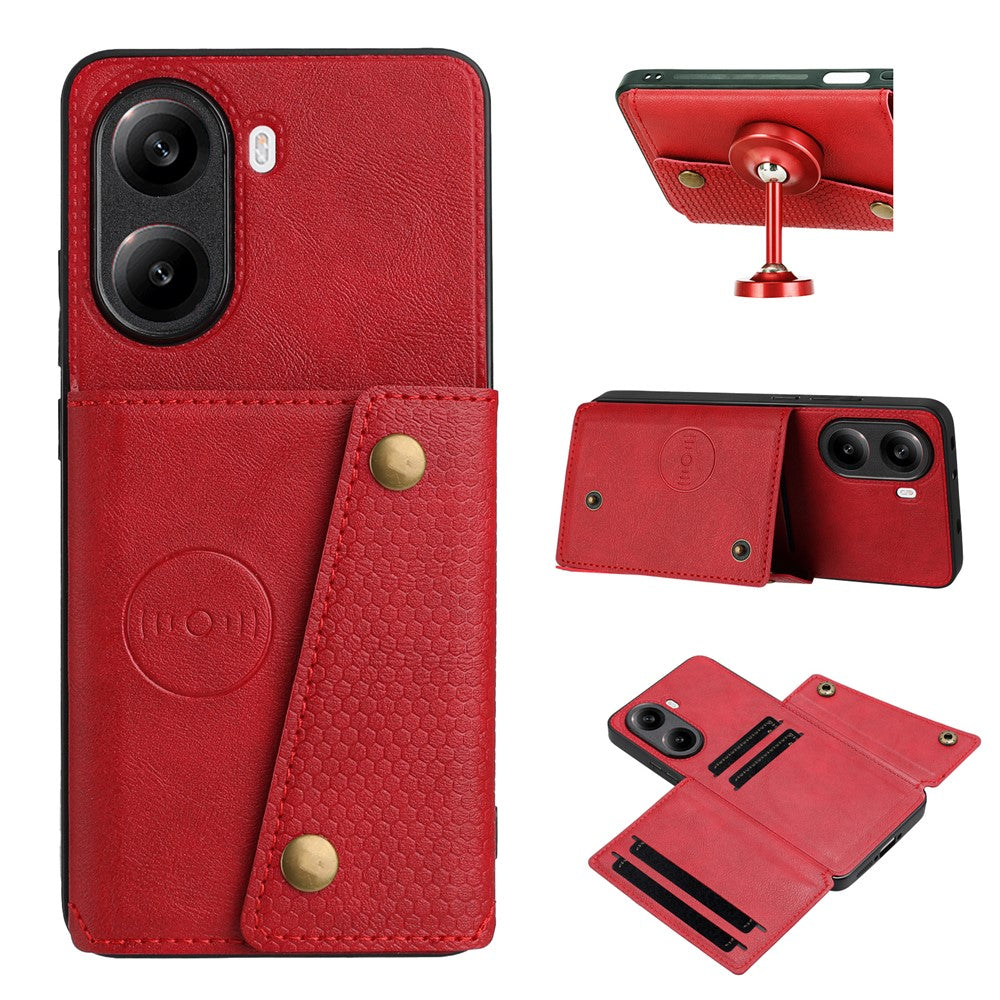For Xiaomi Redmi Turbo 4 5G / Poco X7 Pro 5G Case with Card Slots Kickstand Leather + TPU Phone Cover