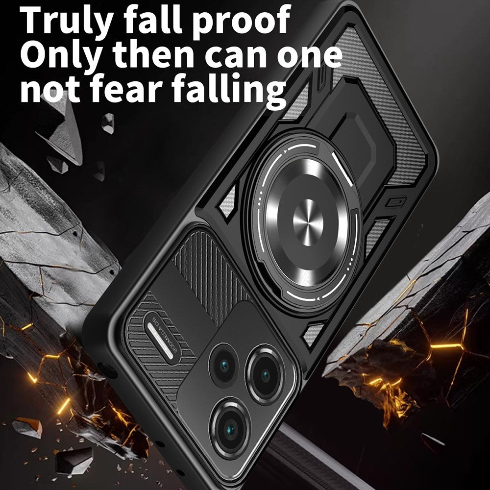 For Xiaomi Redmi Note 13 Pro+ 5G Magnetic Case Rotating Kickstand TPU + PC Phone Cover