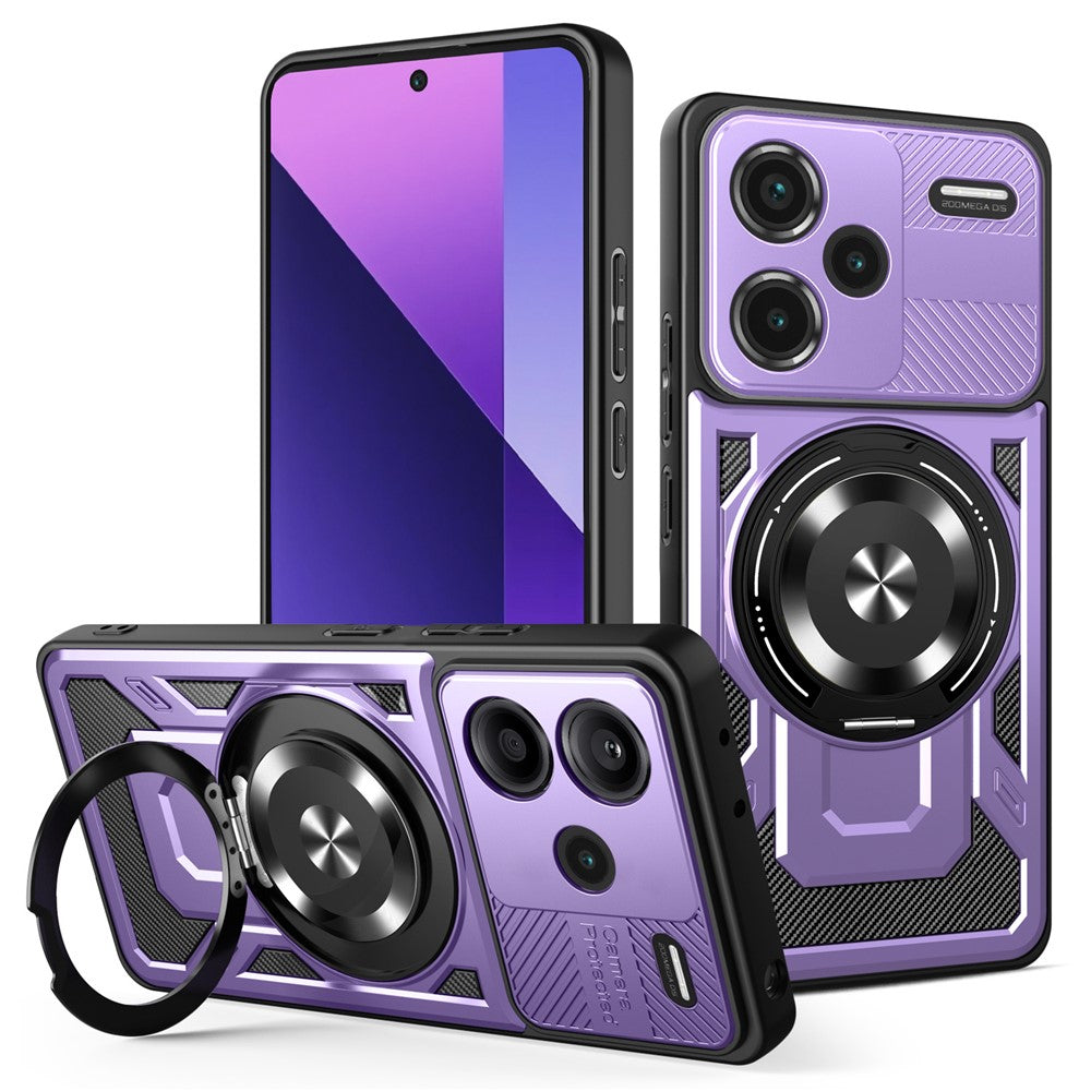 For Xiaomi Redmi Note 13 Pro+ 5G Magnetic Case Rotating Kickstand TPU + PC Phone Cover