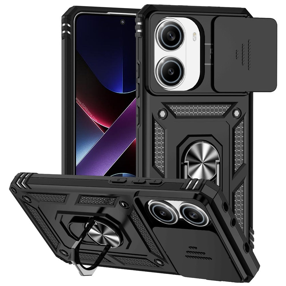 For Xiaomi Poco X7 Pro 5G / Redmi Turbo 4 5G Case PC + TPU Phone Cover with Lens Protection Kickstand