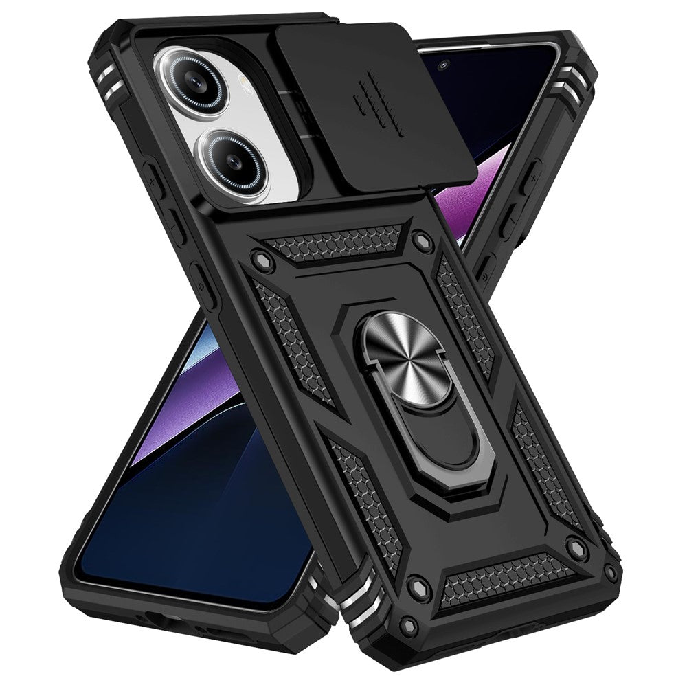 For Xiaomi Poco X7 Pro 5G / Redmi Turbo 4 5G Case PC + TPU Phone Cover with Lens Protection Kickstand