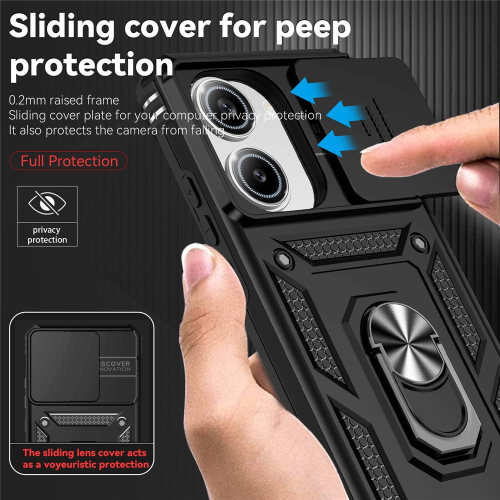 For Xiaomi Poco X7 Pro 5G / Redmi Turbo 4 5G Case PC + TPU Phone Cover with Lens Protection Kickstand