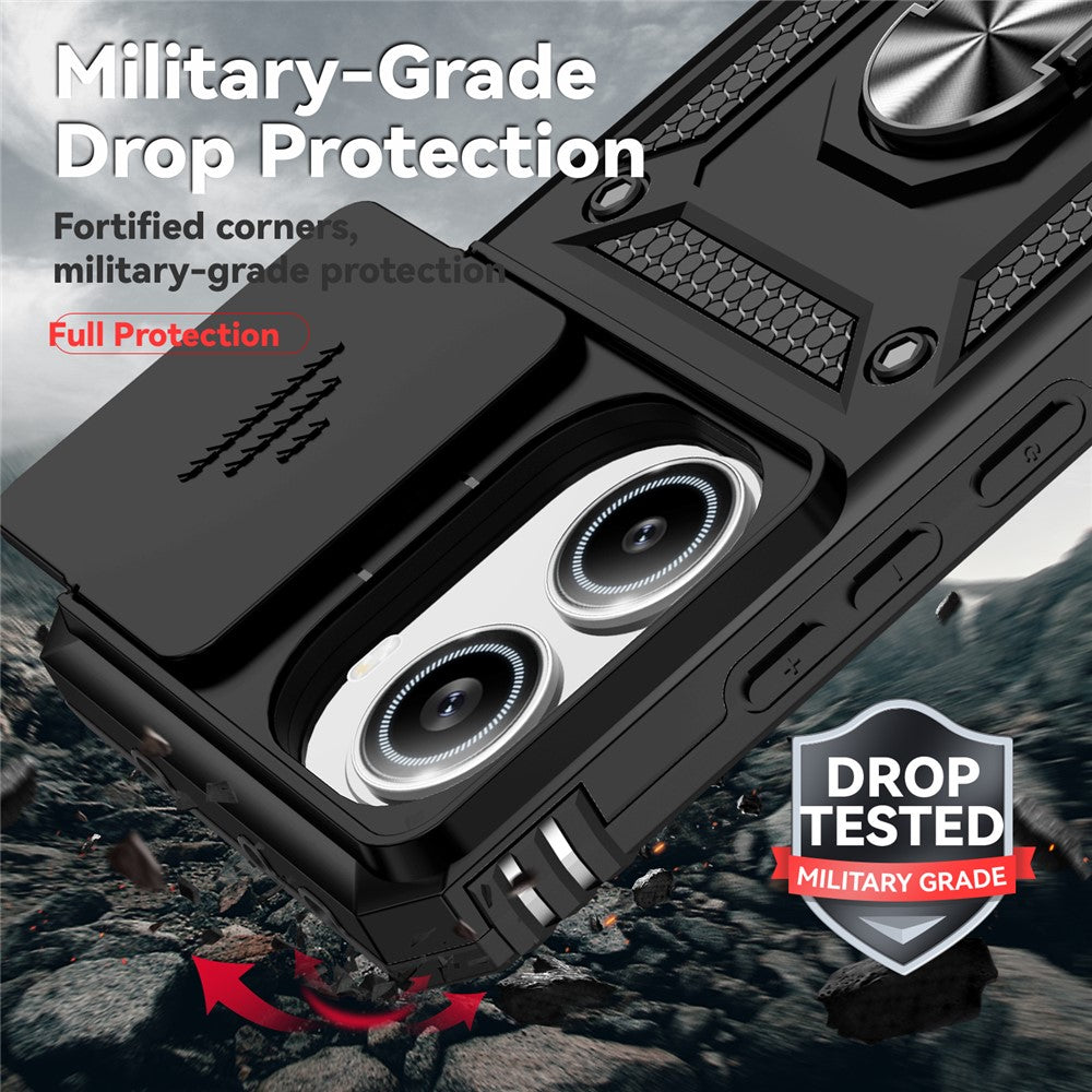 For Xiaomi Poco X7 Pro 5G / Redmi Turbo 4 5G Case PC + TPU Phone Cover with Lens Protection Kickstand