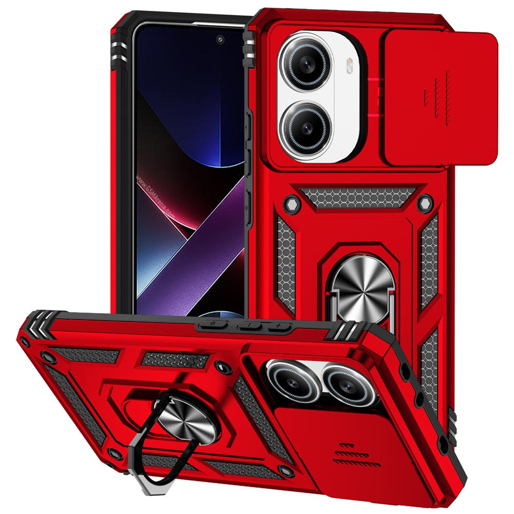 For Xiaomi Poco X7 Pro 5G / Redmi Turbo 4 5G Case PC + TPU Phone Cover with Lens Protection Kickstand