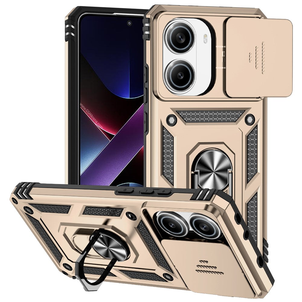 For Xiaomi Poco X7 Pro 5G / Redmi Turbo 4 5G Case PC + TPU Phone Cover with Lens Protection Kickstand