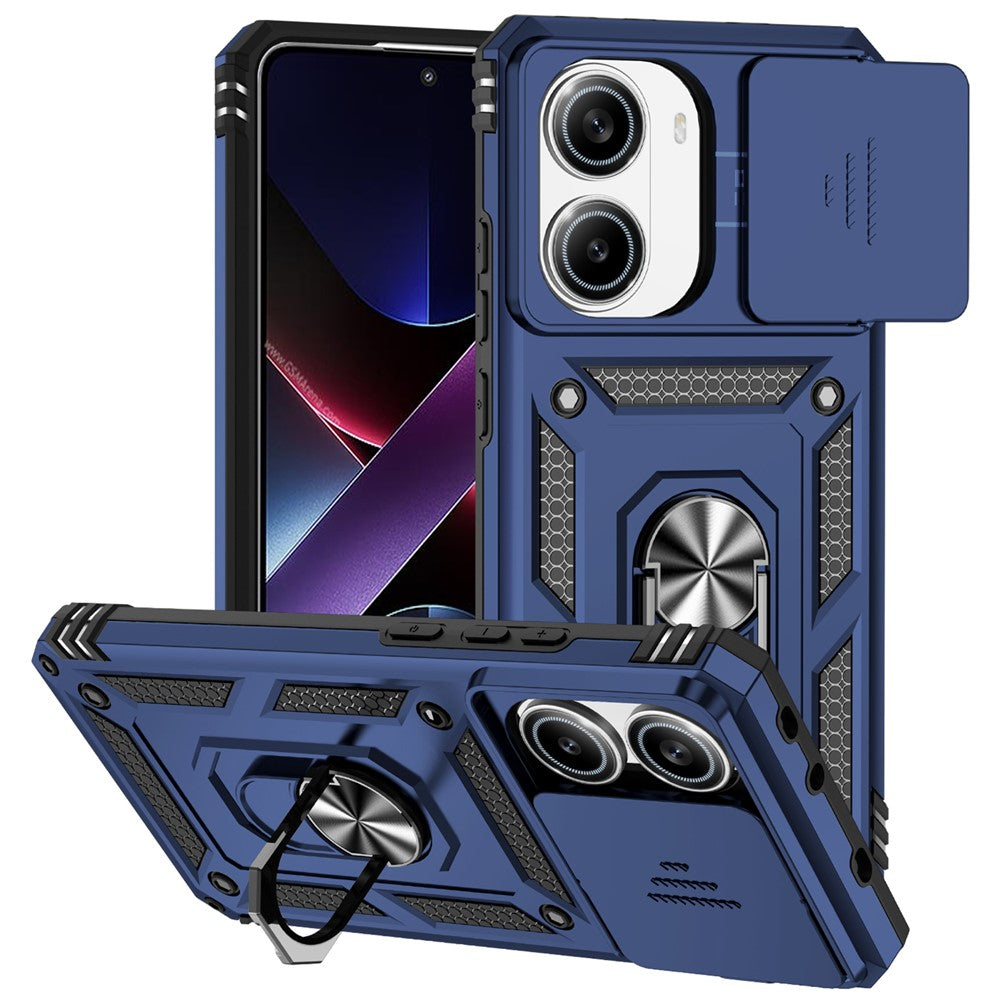 For Xiaomi Poco X7 Pro 5G / Redmi Turbo 4 5G Case PC + TPU Phone Cover with Lens Protection Kickstand
