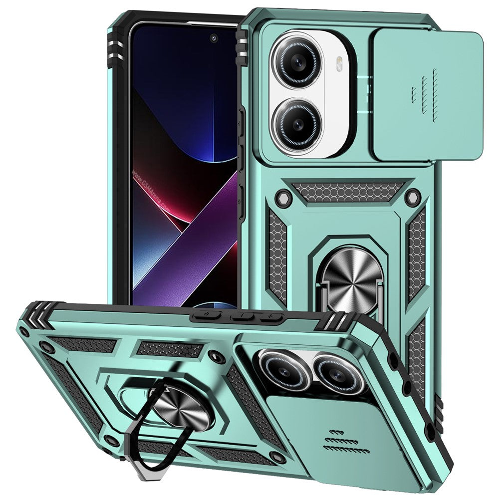 For Xiaomi Poco X7 Pro 5G / Redmi Turbo 4 5G Case PC + TPU Phone Cover with Lens Protection Kickstand