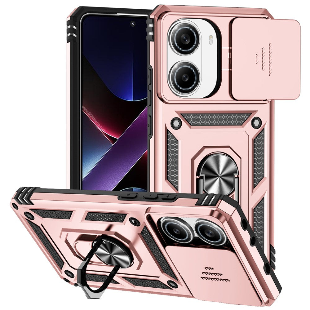 For Xiaomi Poco X7 Pro 5G / Redmi Turbo 4 5G Case PC + TPU Phone Cover with Lens Protection Kickstand