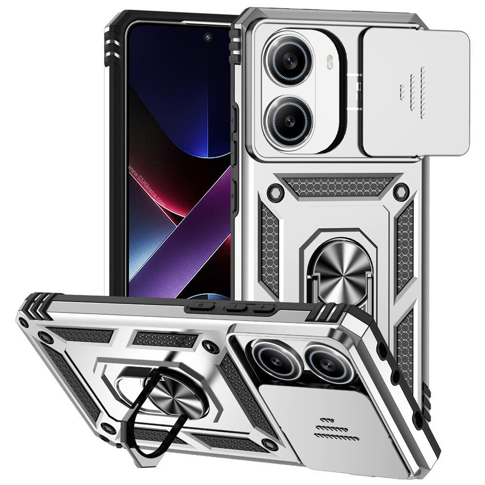 For Xiaomi Poco X7 Pro 5G / Redmi Turbo 4 5G Case PC + TPU Phone Cover with Lens Protection Kickstand