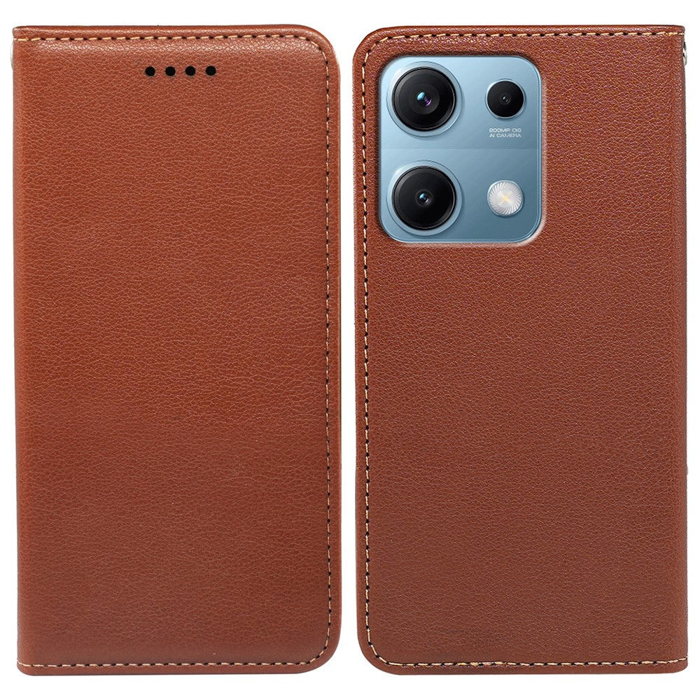 Xiaomi Redmi Note 14S 4G / Note 13 Pro 4G / Poco M6 Pro 4G-skal Plånbok RFID-blockerande lädermobilskal Stark magnetisk stängning