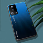 For Xiaomi 13 Lite / Civi 2 5G Gradient Hard Tempered Glass Case Soft TPU Frame PC Drop-Proof Phone Cover