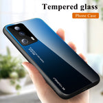 For Xiaomi 13 Lite / Civi 2 5G Gradient Hard Tempered Glass Case Soft TPU Frame PC Drop-Proof Phone Cover