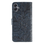 Samsung Galaxy A05 4G-skal med spetsblommor i PU-läder, plånboksfodral