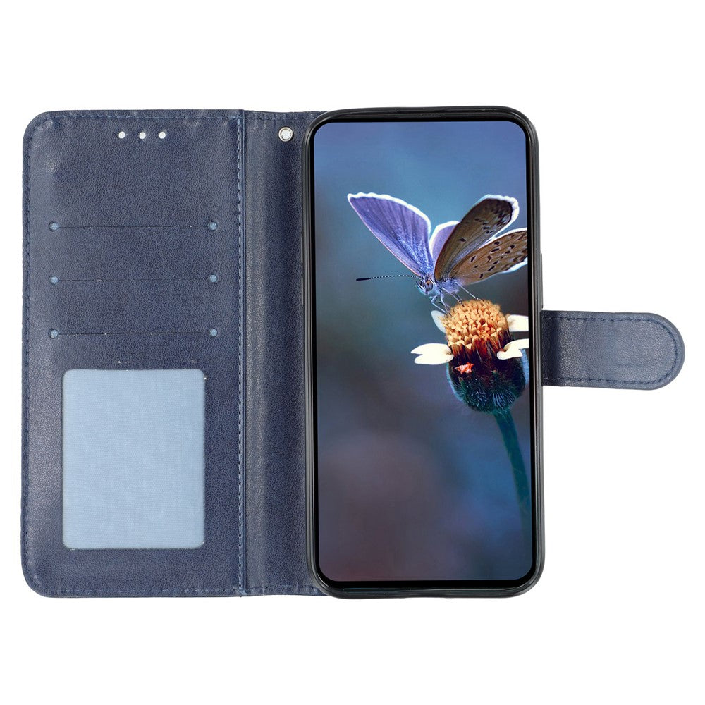 Samsung Galaxy A08 5G / A08 4G / A07 4G / A07s 4G / A06 4G / A06 5G-cover med blondeblomster, flip-pungetui i PU-læder