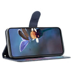 Samsung Galaxy A08 5G / A08 4G / A07 4G / A07s 4G / A06 4G / A06 5G-cover med blondeblomster, flip-pungetui i PU-læder