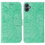 Samsung Galaxy A08 5G / A08 4G / A07 4G / A07s 4G / A06 4G / A06 5G-cover med blondeblomster, flip-pungetui i PU-læder