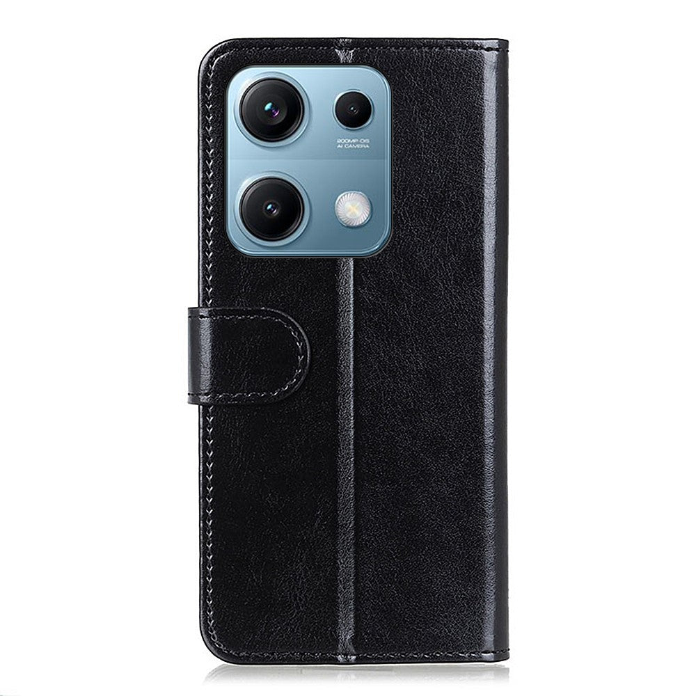 For Xiaomi Redmi Note 14S 4G Case Crazy Horse Texture PU Leather Phone Stand Cover