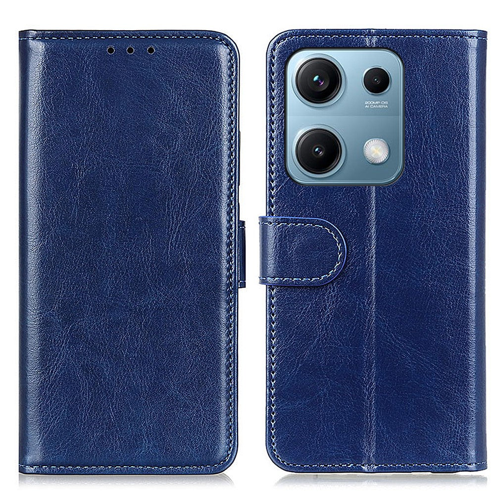 For Xiaomi Redmi Note 14S 4G Case Crazy Horse Texture PU Leather Phone Stand Cover