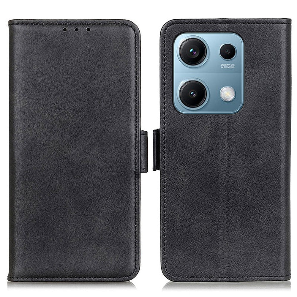 For Xiaomi Redmi Note 14S 4G Case Stand Cowhide Texture PU Leather Phone Cover