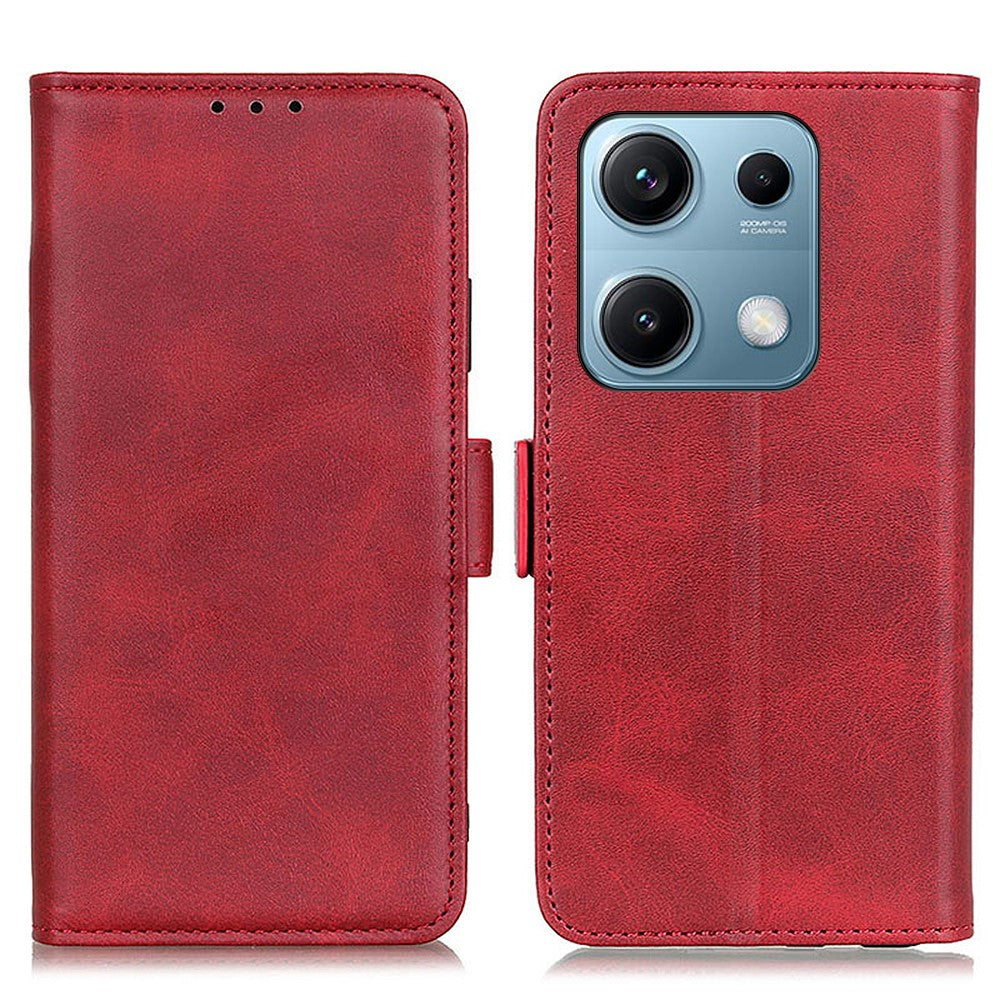 For Xiaomi Redmi Note 14S 4G Case Stand Cowhide Texture PU Leather Phone Cover
